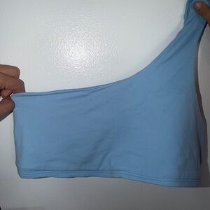 ALO Yoga Sky Blue One-Shoulder Top